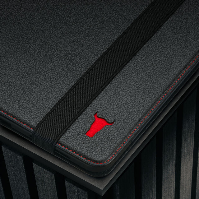 Black with Red Detail Leather Case for Apple iPad Air 12.9