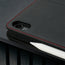 Camera cutout on the Black Leather (with Red Stitching) Case for iPad Air 11
