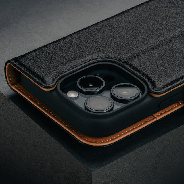 Black TORRO Signature Leather Case for iPhone 16 Pro