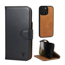 Black TORRO Signature Leather Case for iPhone 16 Pro