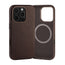Dark Brown Leather Slimline Bumper Case for iPhone 16 Pro Max