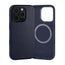 Blue Leather Slimline Bumper Case for iPhone 16 Pro Max