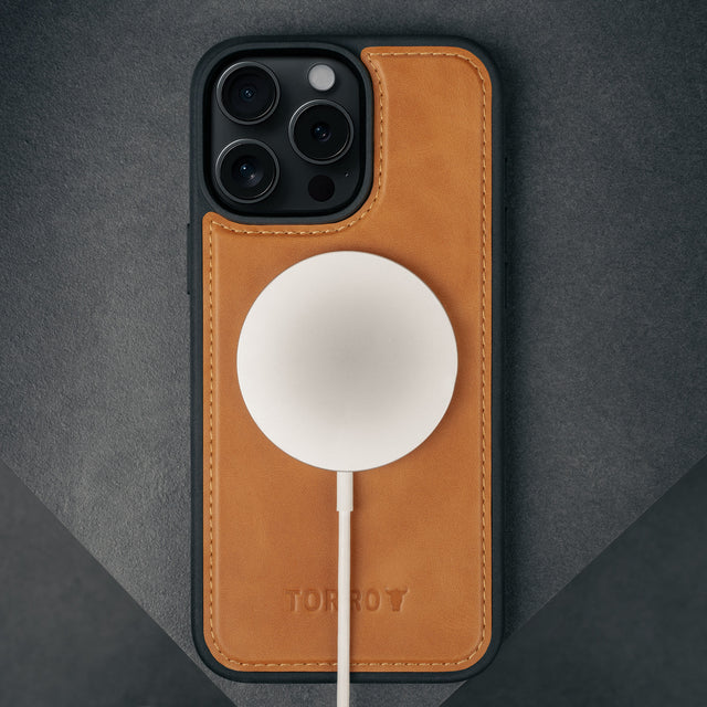 Black TORRO Signature Leather Case for iPhone 16 Pro