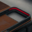 Microfibre lined frame in the Dark Brown Leather Case for iPhone 17 Pro