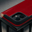 Camera cutout on the Red Leather Case for iPhone 17