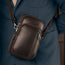 Dark Brown Leather Phone Bag