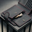 Coin pocket inside the Black with Red Detail Leather Wallet with Coin Pocket