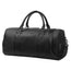 Black Leather Weekend Duffle Bag