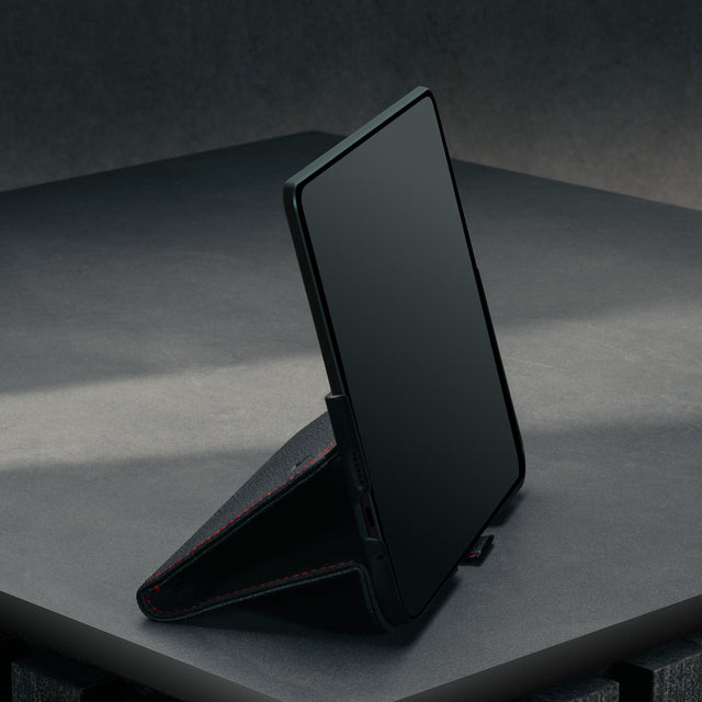 Black with Red Detail Leather Case for Google Pixel 10 Pro Fold