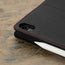 Camera cutout on the Black Leather (with Red Stitching) Case for iPad Air 11