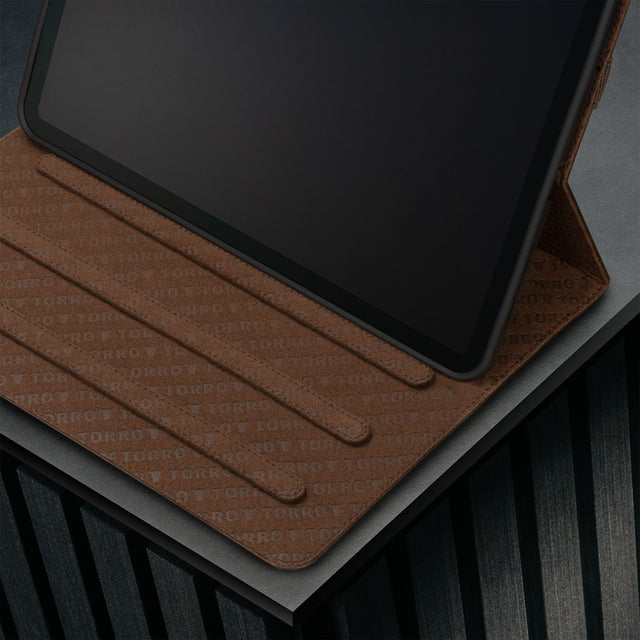 Viewing angles of the Dark Brown Leather Case for iPad Air 11