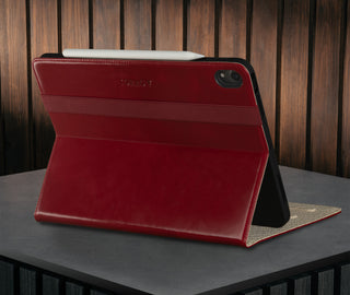 Stand function of the Red Leather Case for iPad Air 11"