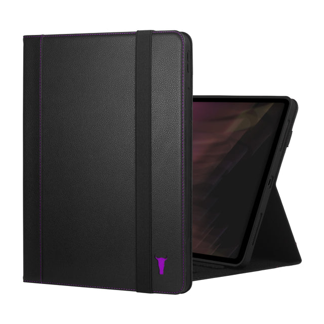 Black with Purple Detail Leather Case for Apple iPad Pro 12.9