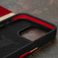 Geometric microfibre lined frame with advanced GEO-AS-3 protection of the Red Leather Wallet Case for iPhone 15 Pro