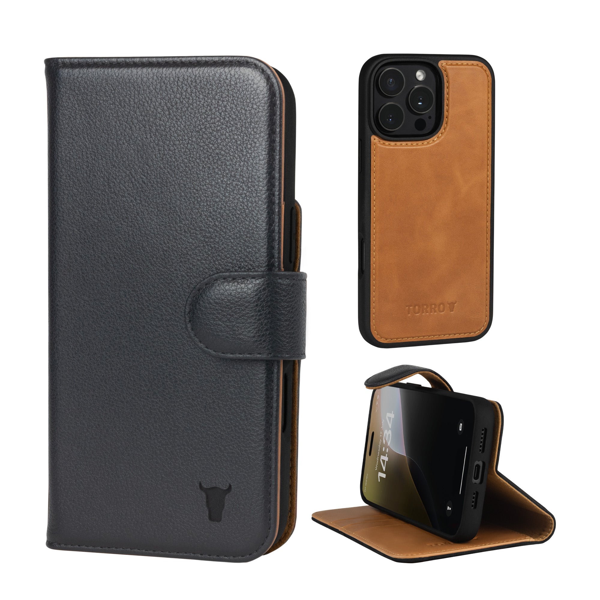 Brown iPhone 14 Pro Max Case Genuine Leather Magnetic Detachable Wallet Case Personalized iPhone 2024 14 Plus iPhone 14 Pro Pro Max Phone Case