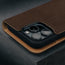 Camera cutout on the Dark Brown Nubuck Leather Case (with detachable cover) for iPhone 15 Pro Max