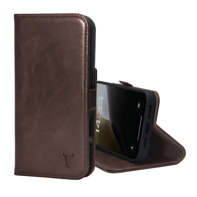 Dark Brown Leather Case for iPhone 16 Pro Max