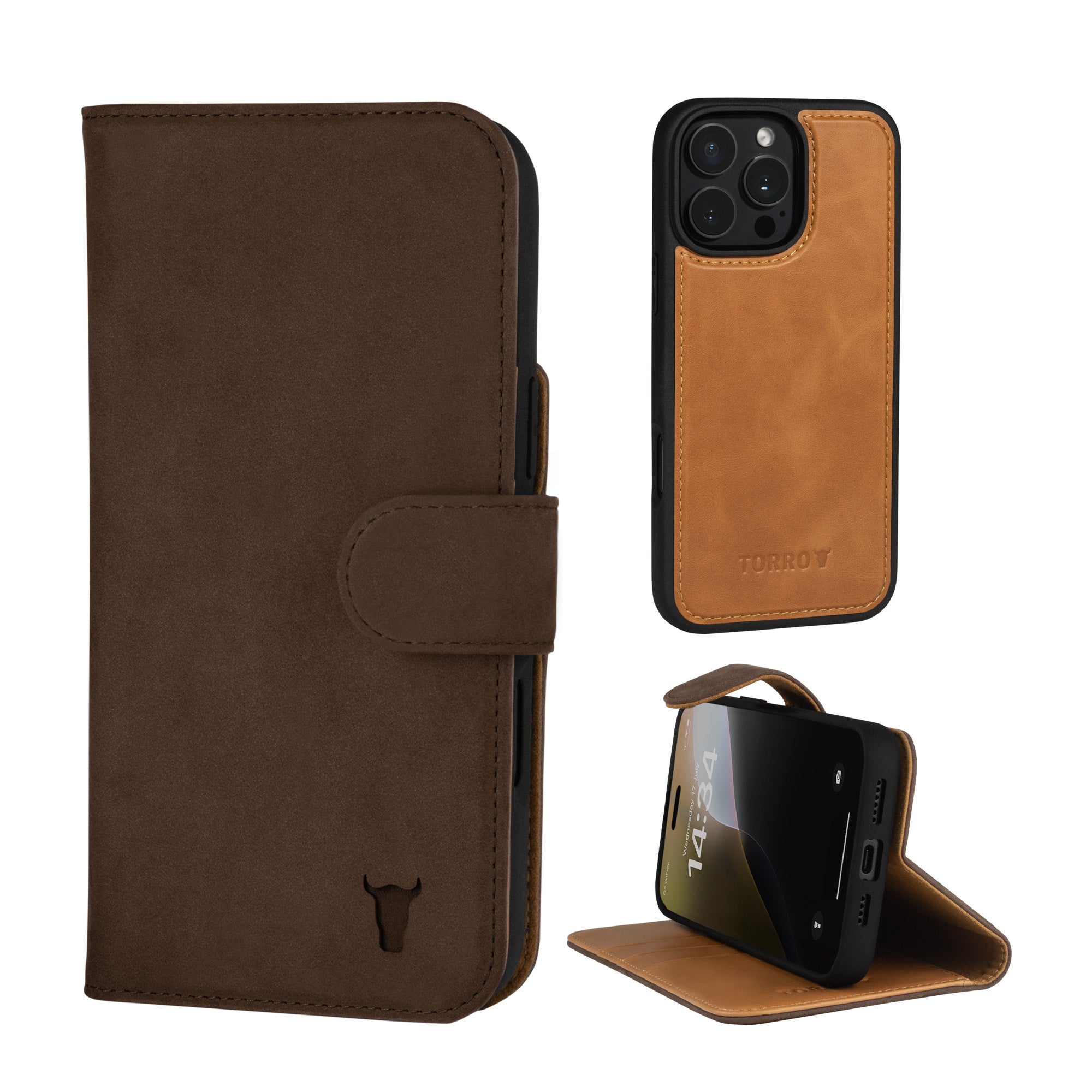 iPhone 16 Pro Leather Wallet Case (with Detachable Cover & MagSafe