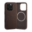 Dark Brown Leather Slimline Bumper Case for iPhone 16 Pro