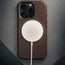 Dark Brown Leather Slimline Bumper Case for iPhone 16 Pro