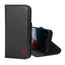 Black Leather with Red Detail Leather Case for iPhone 16 Pro