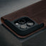 Camera cutout on the Dark Brown Leather Case for iPhone 16 Pro