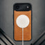 MagSafe marger attached to the Black Leather Detachable Case for iPhone 17 Air
