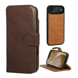 Dark Brown Leather Detachable Case for iPhone 17 Air