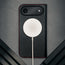 MagSafe charger attached to the Black (with Red detail) Leather Case for iPhone 17 Air