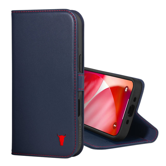 Navy Blue Leather Case for iPhone 17 Air