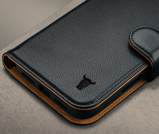 Black Leather Detachable Case for iPhone 17 Pro Max