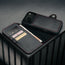 Card holder and detachable cover of the Black with Red Detail Leather Detachable Case for iPhone 17 Pro Max