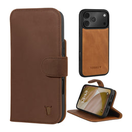 Nubuck Dark Brown Detachable Case for iPhone 17 Pro Max