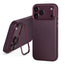 Dark Cherry Leather Bumper Case (with Camera Stand) for iPhone 18 Pro / 17 Pro