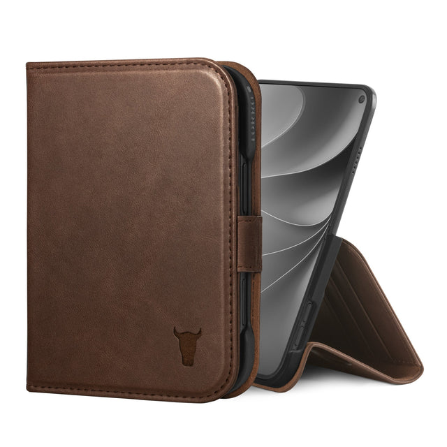 Dark Brown Leather Wallet Case for the iPhone Ultra