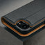 Camera cutout on the Black Leather Detachable Case for iPhone SE4