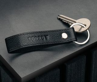 Black Leather Keyring
