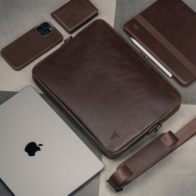 Dark Brown Leather Messenger Bag