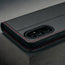 Camera cutout on the Black with Red Detail Leather Case for Galaxy A16