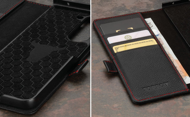 Galaxy Z Fold5 Leather Wallet Case (with Stand Function) Feature Focus