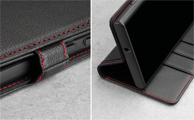 Samsung Galaxy S22 Ultra Leather Wallet Case (with stand function) Feature Focus