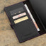 Card slots in the Black with Purple Detail Leather Wallet Case for Samsung Galaxy S24 Ultra