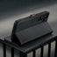 Stand function of the Black with Red Detail Leather Case for Galaxy S25 FE