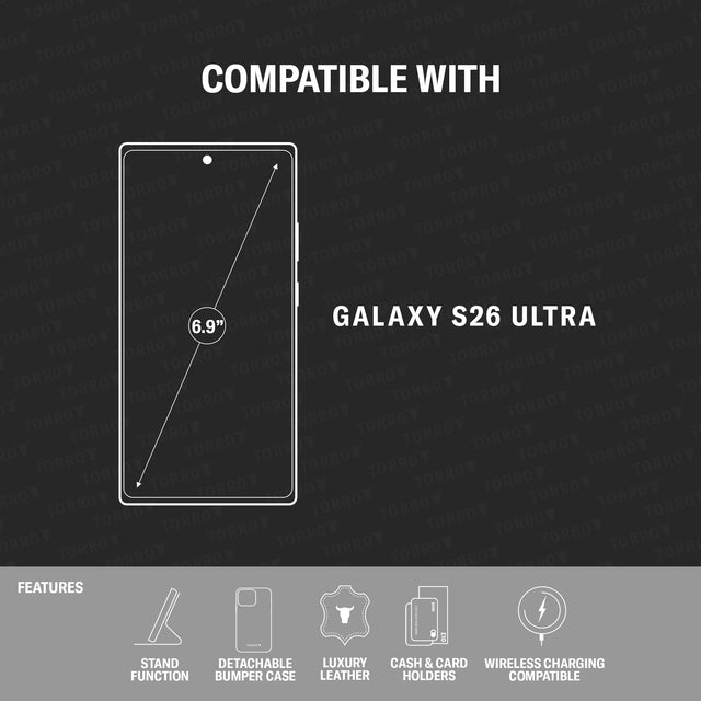 Compatibility and features of the Leather Detachable Case for Galaxy S26 Ultra