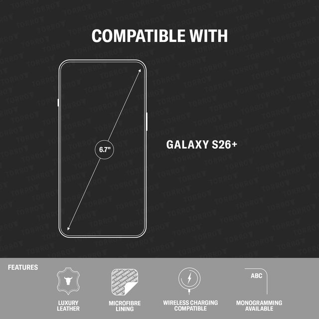 Compatibility and features of the Leather Bumper Case for Galaxy S26+