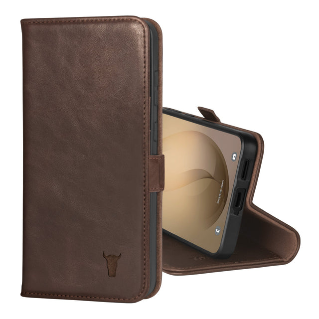 Dark Brown Leather Stand Case for Galaxy S26+