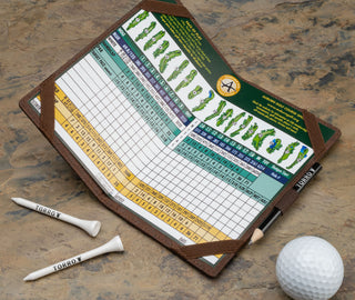 Scorecard in the Dark Brown Leather Golf Scorecard Holder