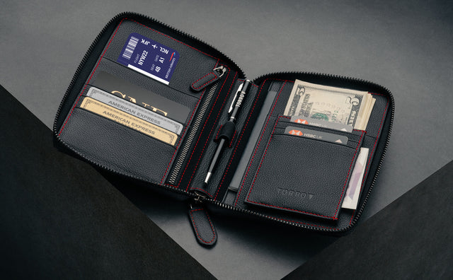 Leather Travel Wallet / Organizer Feature Focus