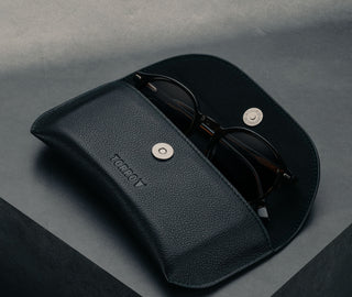 Black Leather Sunglasses Case