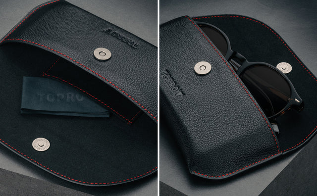 Leather Sunglasses Case / Glasses Case Feature Focus